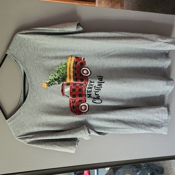 Holiday Time Tops - Holiday Time Plus Size Crewneck Christmas Graphic T Shirt Top